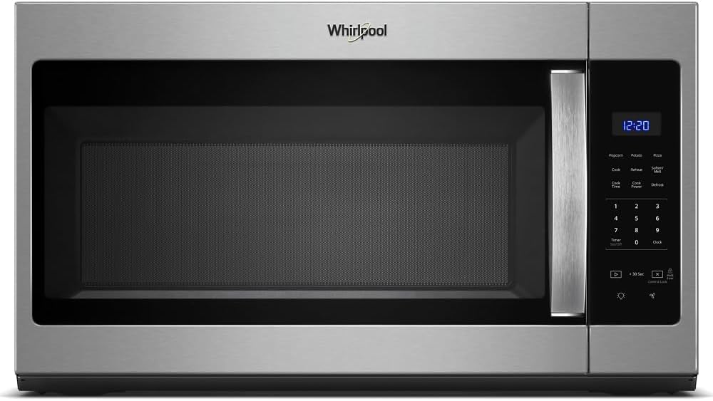WHIRLPOOL WMH31017HS 1.7 Cu. Ft. 1000W Stainless Over-The-Range Microwave, Stainless Steel