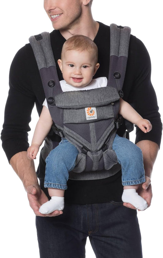 Ergobaby Omni 360 All-Position Baby Carrier for Newborn to Toddler with Lumbar Support & Cool Air Mesh (7-45 Lb), Classic Weave