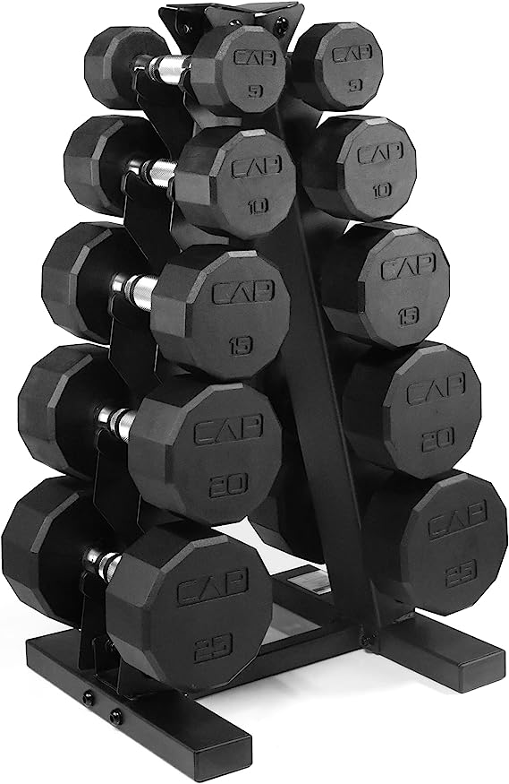Cap Barbell 150 lb Dumbbell Set with Rack